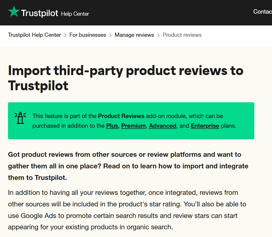 Trust Pilot Review Uploader